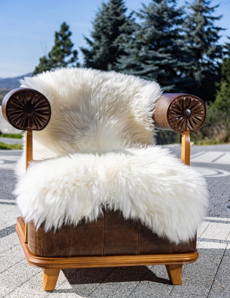 Peau de Mouton Veritable, Naturelle Tapis Peau Mouton, Tapis Fourrure Chambre - Photo 3/4