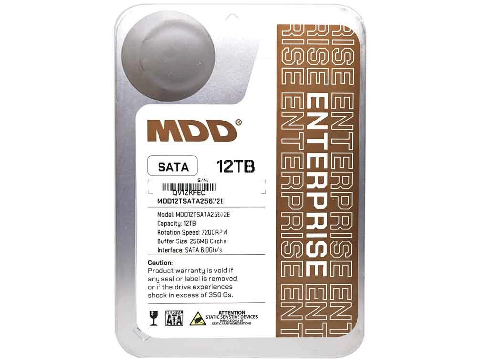 MDD 12TB 256MB Cache 7200RPM SATA 6.0Gb/s 3.5in Enterprise, NAS, CCTV Hard Drive - Image 2 of 4