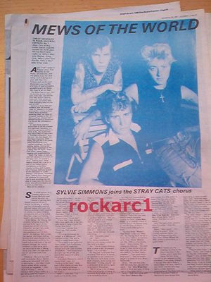 STRAY CATS (BRIAN SETZER) MEWS OF THE WORLD 1981 UK ARTICLE / clipping