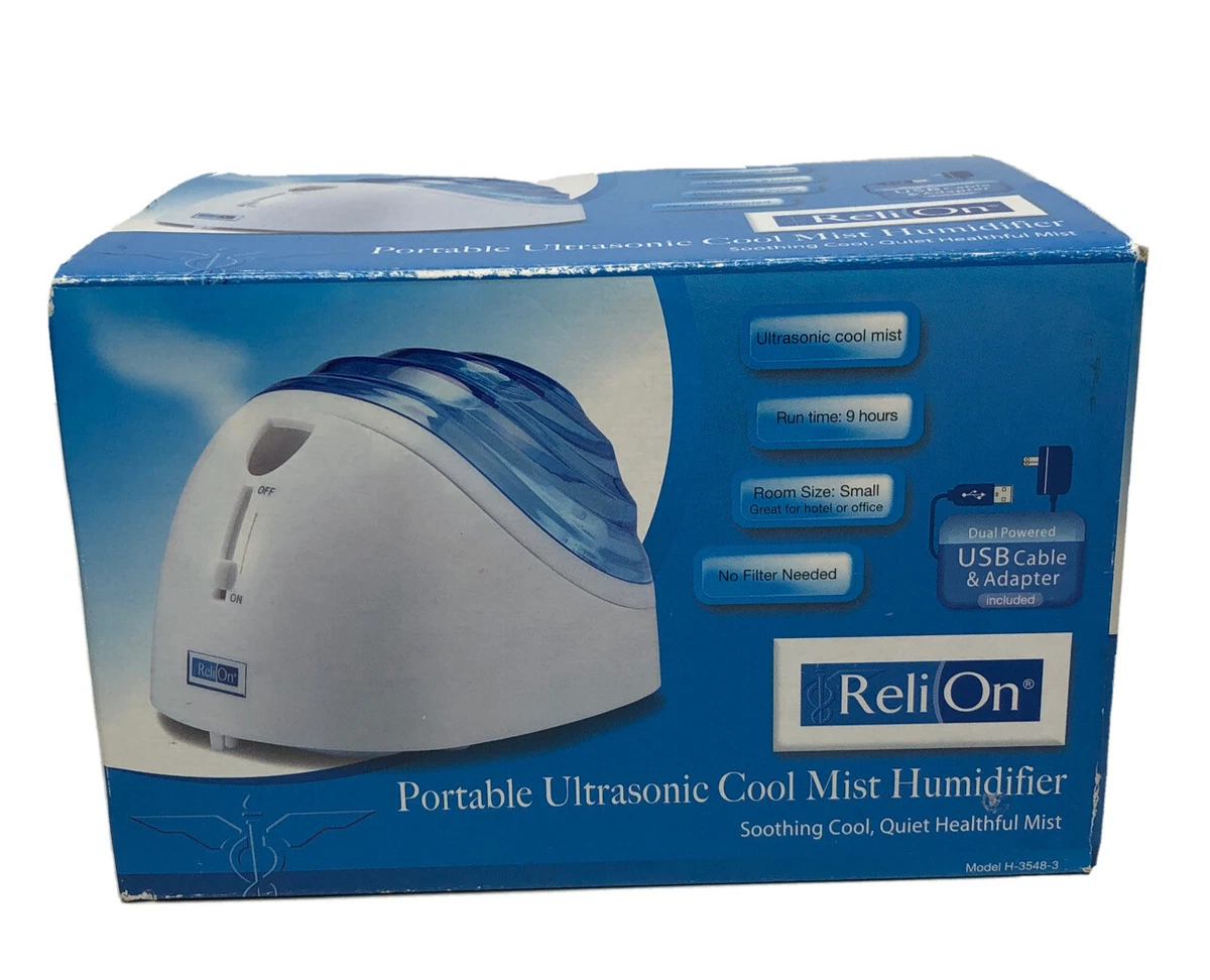 ReliOn Portable Ultrasonic Cool Mist Humidifier New In Box Model H 3548 3