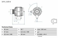 Generator FüR Audi Seat Skoda VW Bosch 0986083910