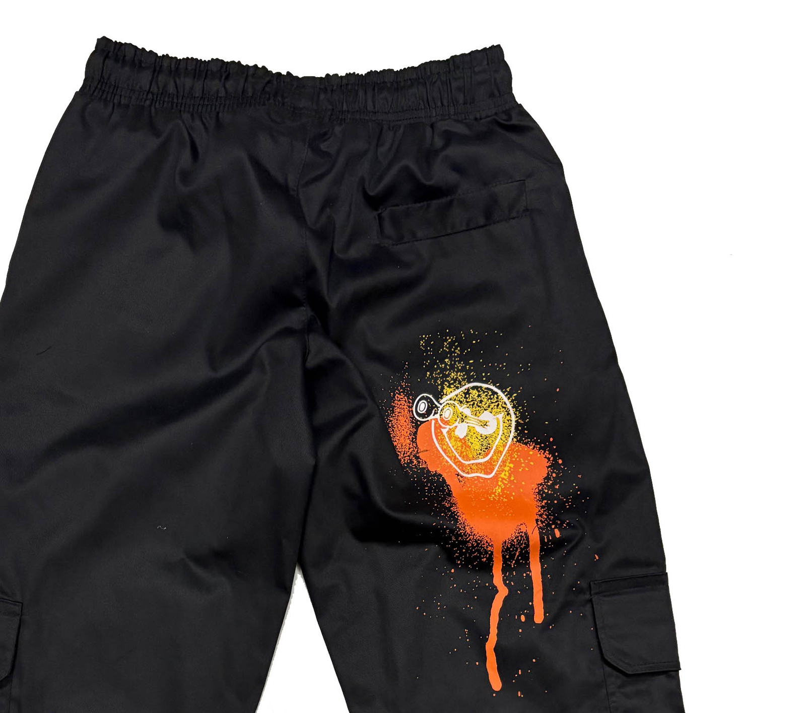 Mens Cargo Trouser Black Large Graffiti Printed Pant Boohoo Man RRP £50 image 5