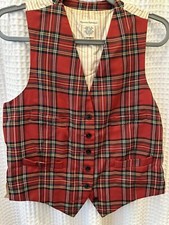 Banana Republic,Wool Vest, Small, Royal Stewart Tartan, Holiday Plaid Waistcoat 