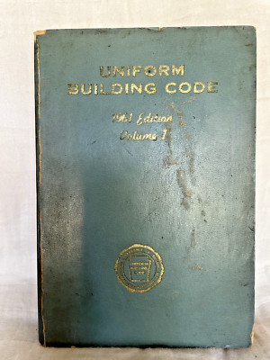 Vintage Book UNIFORM BUILDING CODE Vol. I 1961 Authorized Edition, 3rd ...