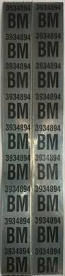 1969 Camaro Z28 Rear Leaf Spring Tag Tape Decal, BM, Chrome Foil, Correct Repro