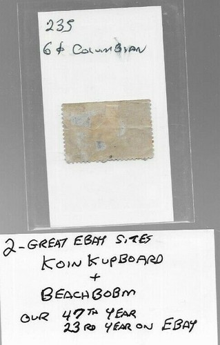 Scott #235 6 Cent Kolumbianer kostenloser Versand USA - Bild 2 von 2