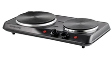 Countertop Electric Double Infrared Burner 7.25" and 6.10" Cast Iron Hot Plates