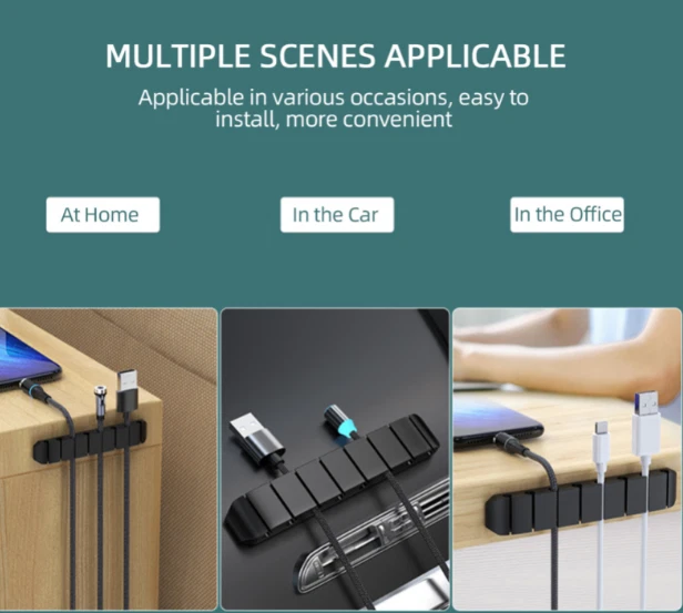 Kabelhalter Organizer PC Ladekabel Halter Schreibtisch Auto Kabel Management - Bild 4 von 4