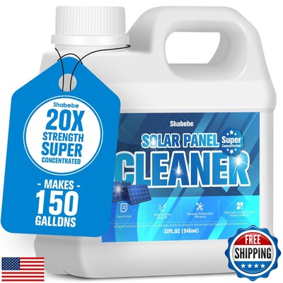 Shabebe Solar Panel Cleaner 32oz (Makes 150 Gallons) - 20X Strength Super Con