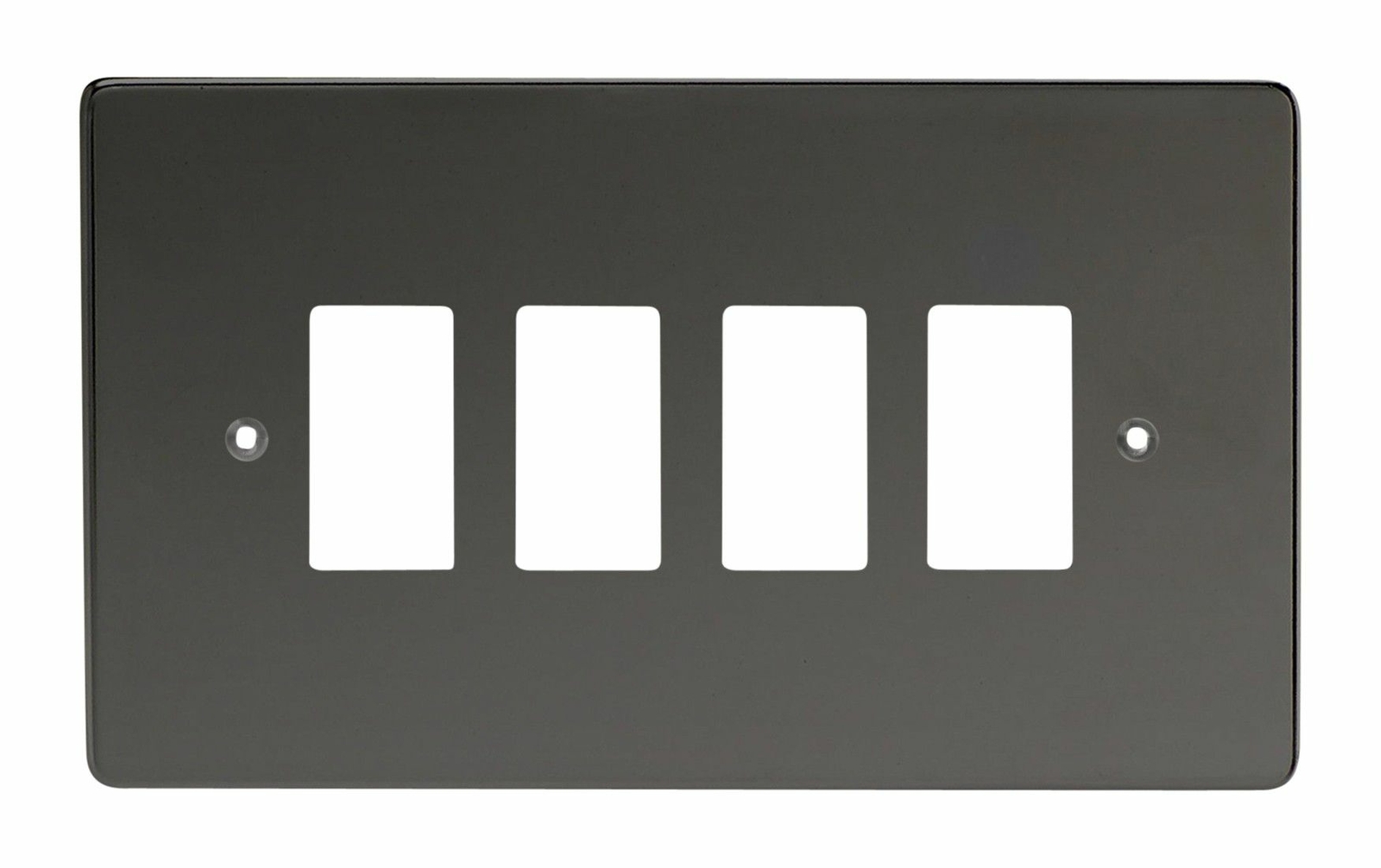 Varilight XDIPG4 PowerGrid Iridium Black 4 Gang Grid Plate (Twin Plate)