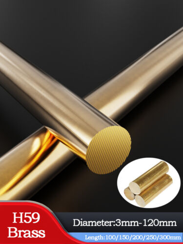 Brass Solid Round Rod, 3-120mm Diameter, 100-300mm Length, New Lathe Bar Stock - Picture 1 of 12