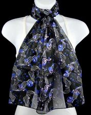 Bubble Score Women's Music Scarf Novelty Rectangle Musician Black Scarves 