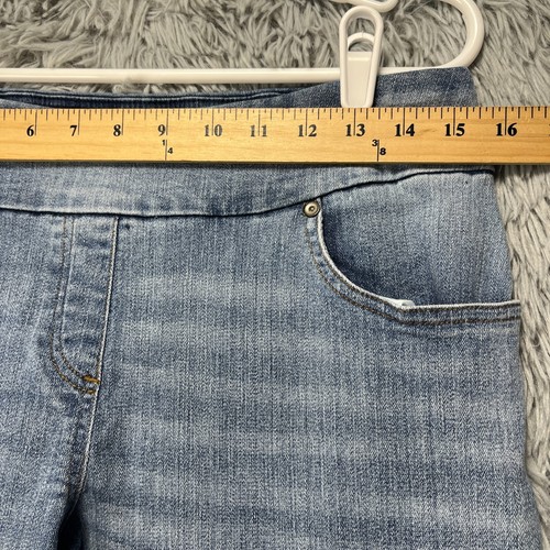Westbound Pull On Jeans Womens 10 Denim Distressed Patchwork Hippie Boho Stretch - Picture 5 of 12
