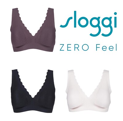 Sloggi Spitzen Bralette Zero Feel V-Form nahtlos glatt Stretch 3 Farben - 1er Pack