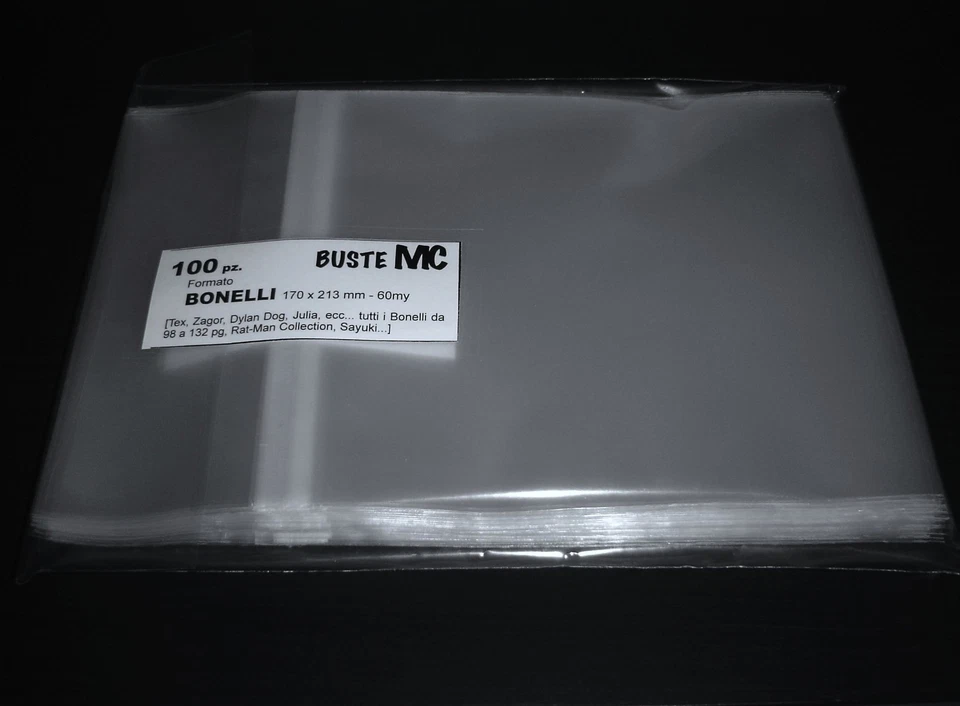 BUSTE per FUMETTI BONELLI 170x213 mm (Tex, Dylan Dog, Zagor...)