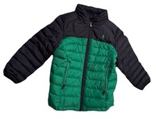 POLO RALPH LAUREN SIZE 5 YOUTH PUFFER JACKET GREEN POCKETS KIDS COAT EXCONDITION