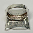 Fine NF Thailand 925 Sterling Silver Big Square Mother Of Pearl Ring Size 6 — photo 8