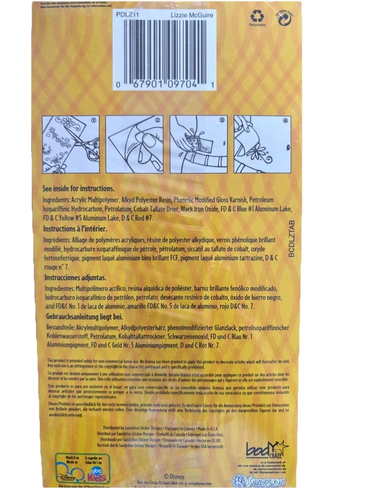 NOS Y2K 迪士尼 Lizzie Mcguire 纹身 1 张 — 第 2/2 张图片