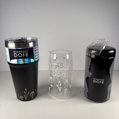 Everyday Dose lot To-Go Tumbler Vessel Jar Glass