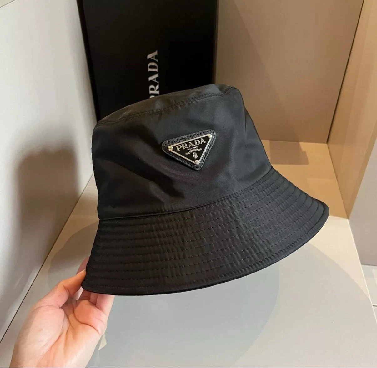 PRADA Black Nylon Bucket Hat
Opens in a new window or tab