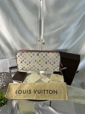 EUC Louis Vuitton Multicolor Zippy Wallet   White / Murakami Collection COA BOX