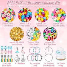 2435 PCS Bracelet Making Kit Including All Kinds of Beads for Jewelry Making
