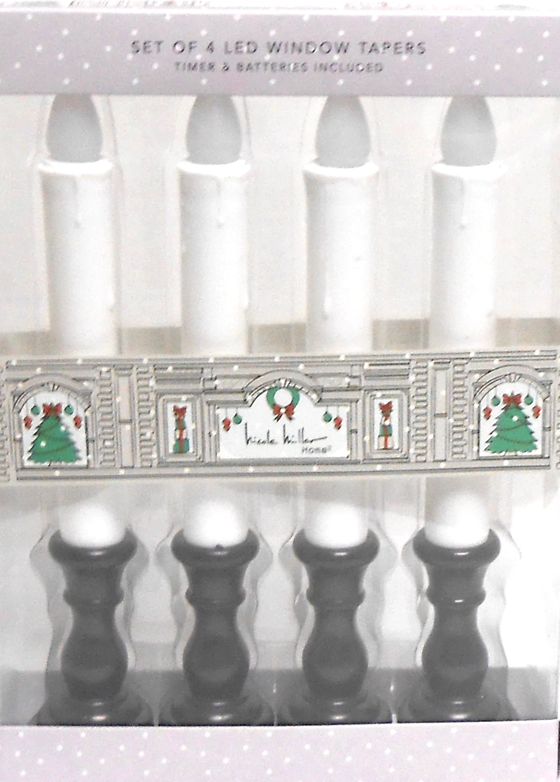 Martha Stewart 4 LED Window Taper Candles Timer & Batteries Included - product detail image 2