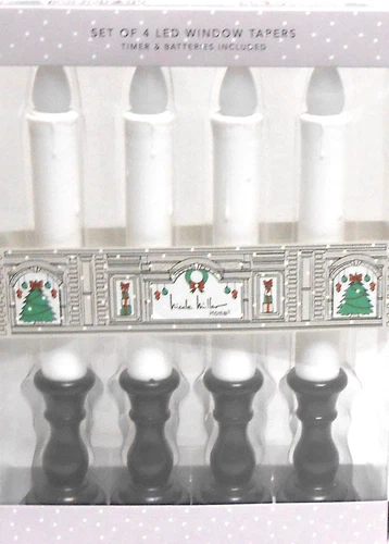 Martha Stewart 4 LED Window Taper Candles Timer & Batteries Included image 2