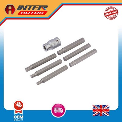 Draper Expert Hexagon Bit Set and Holder, 1-2'' Sq. Dr., 6 - 12mm (7 Piece) 83564