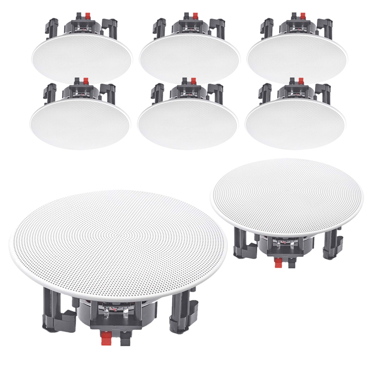 E-Audio B402C 8"" Ceiling Speakers Set of 8, 180W 2-Way Moisture Resistant