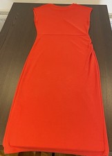 Primark Red Sleeveless Midi Bodycon Dress – Size S (8–10) Stretch Jersey Fabric