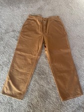 CARHARTT Pants Mens 38x30 Brown Duck Canvas Dungaree Work B11 BRN