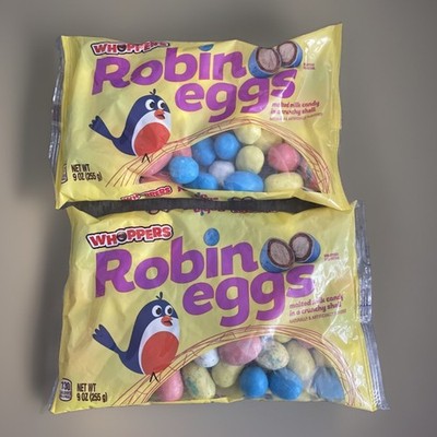 2- Whoppers Robin Eggs Malted Milk Balls Easter Candy Basket Stuffers - 9oz Each