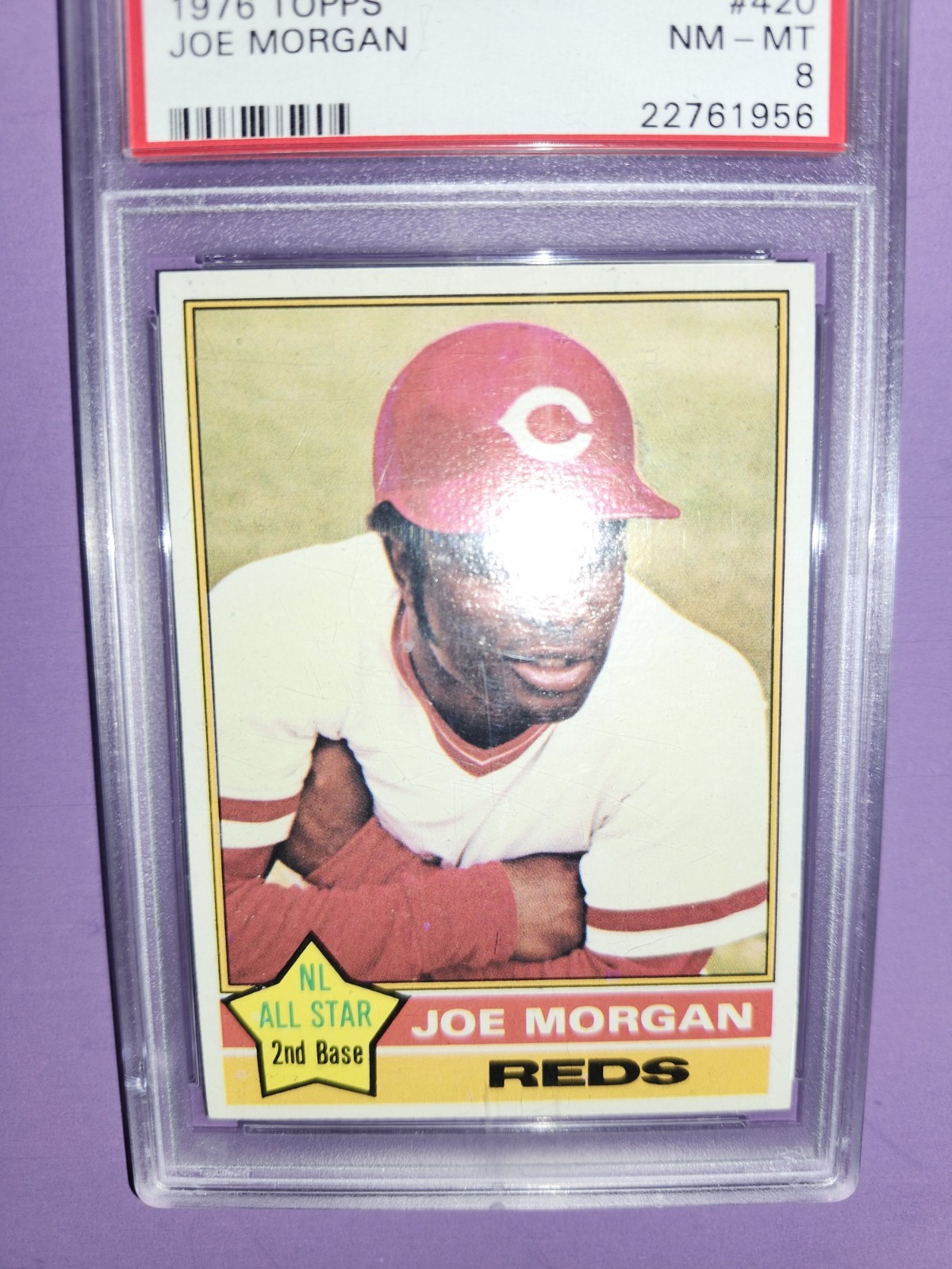 DEAD CENTERED PSA 8 JOE MORGAN HOF 1976 TOPPS #420 GRADED NM-MINT VINTAGE *TPHLC view 21