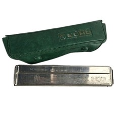 Vintage Hohner ECHO Harmonica w/ Green Case