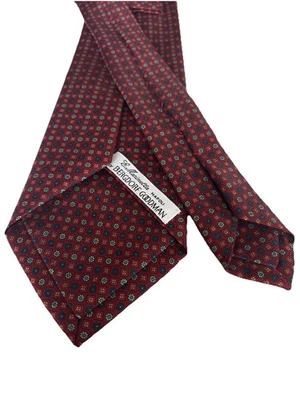 E. Marinella Napoli For Bergdorf Goodman Burgundy-Navy BlueSilk Tie - Bild 1 von 4