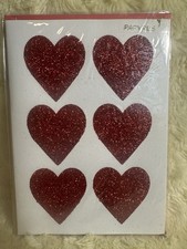 Papyrus Valentine's Day Card Pre-2010 Red Glitter Hearts