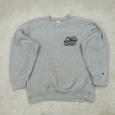 Badger Sweatshirt Herren Large Grau Grafik Workwear USA Vintage Y2K