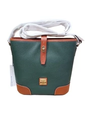 Dooney Bourke forest green Crossbody Bucket Bag Leather