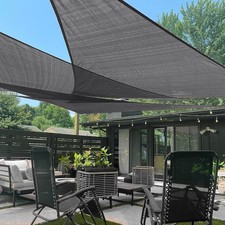 10x10x14 Dark Grey Sun Shade Sail UV Block Patio Garden Canopy