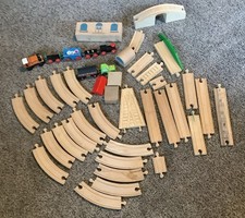 Vintage Wooden Train Tracks. Thomas, Brio,  Other Lot Of 43