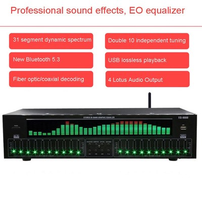 EQ8000 Equalizer Bluetooth 5.3 Fiber Coaxial Digital Audio Decoding  Pre stage P