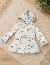 Carter's Unisex Baby Just One You Baby Dino Bath Robe AP2 White Size: 0-9 Months