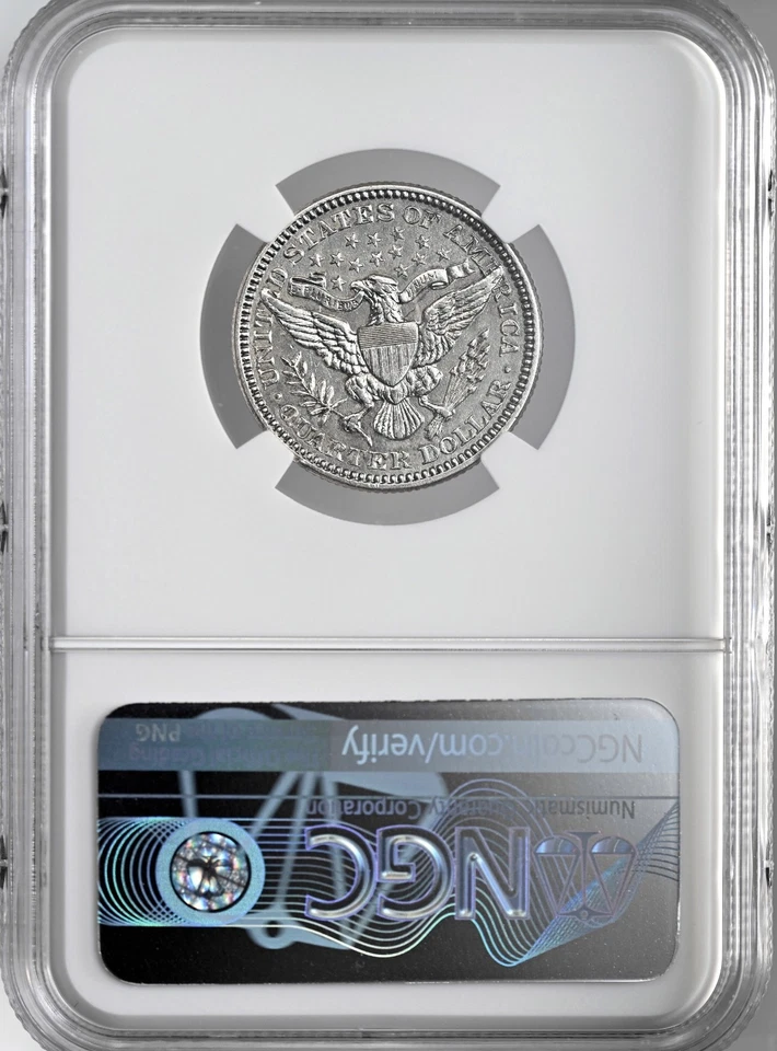 1913-P 25C BARBER SILVER QUARTER NGC AU DETAILS "WHIZZED" #8405237-009 - Image 4 of 4