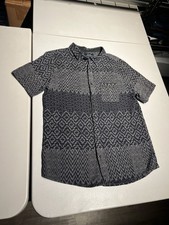 Roark Shirt Men’s Large Classic Dark Navy Journey Sashiko Short Sleeve Button Up