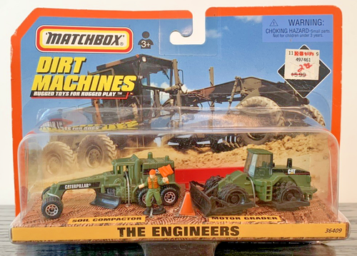 1998 Mattel 36409 Matchbox CAT DIRT MACHINES-ENGINEERS-SOIL COMPACTOR ...