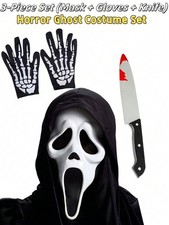 3-Piece Scary Funny Screaming Ghost Latex mask