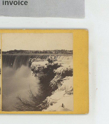 Niagarafälle Tischfelsen im Winter Stereoansicht um 1860