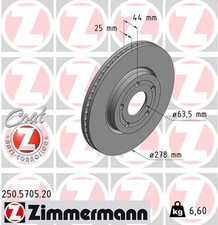 2x Bremsscheibe COAT Z ZIMMERMANN 250.5705.20 für FORD PUMA J2K CF7 EcoBoost