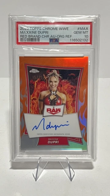 Maxxine Dupri 2025 Topps Chrome WWE Red Brand Auto Orange #RBA-MAX /25